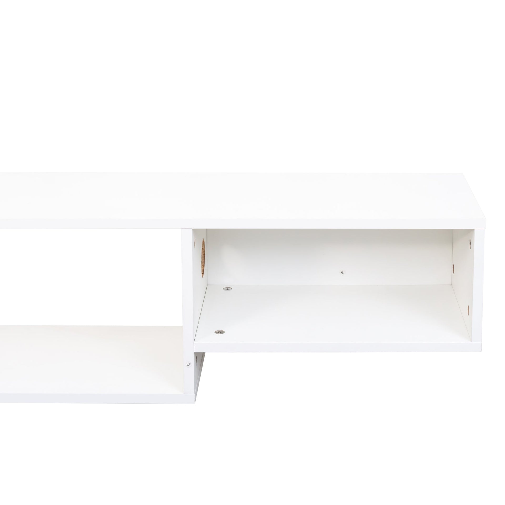 Wall Mounted Floating TV Stand with LEDs and Charging Station for Living Room