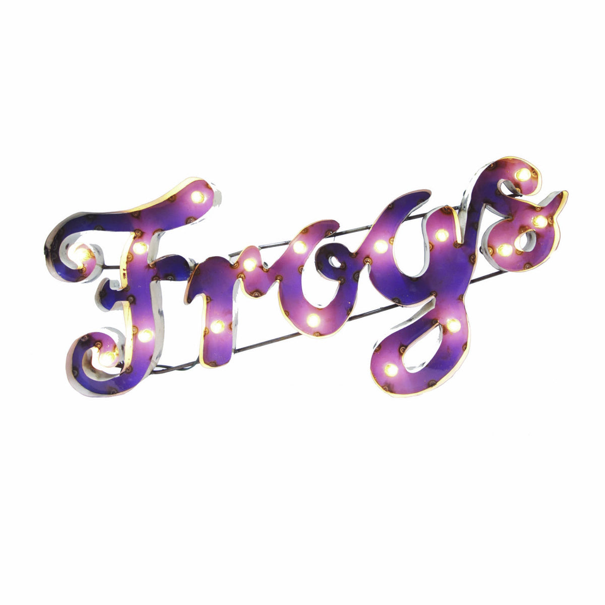 TCU Frogs Lighted Recycled Metal Wall Decor