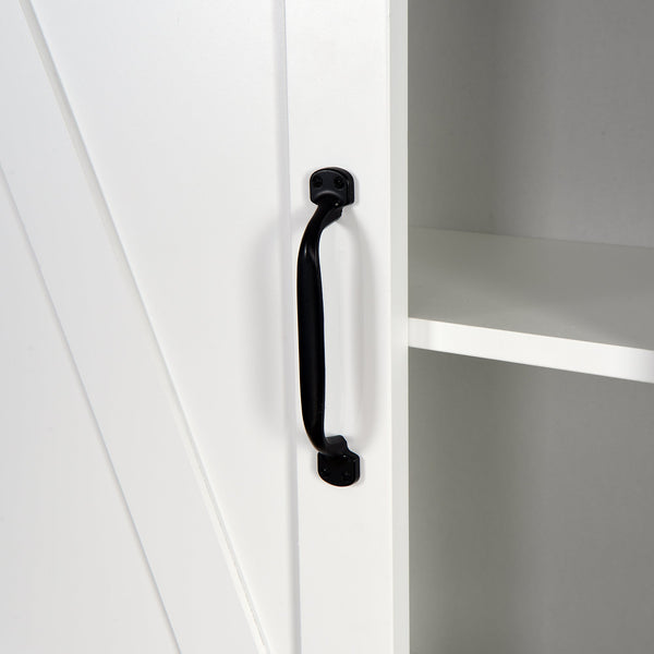 Over-the-Toilet Storage Cabinet, Space-Saving Bathroom Cabinet, with Adjustable Shelves and A Barn Door 27.16 x 9.06 x 67 inch V.I.P Digital Presence