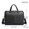 Men's Handbag Horizontal Briefcase Large Capacity First Layer Cowhide 17-inch Computer Bag - Black