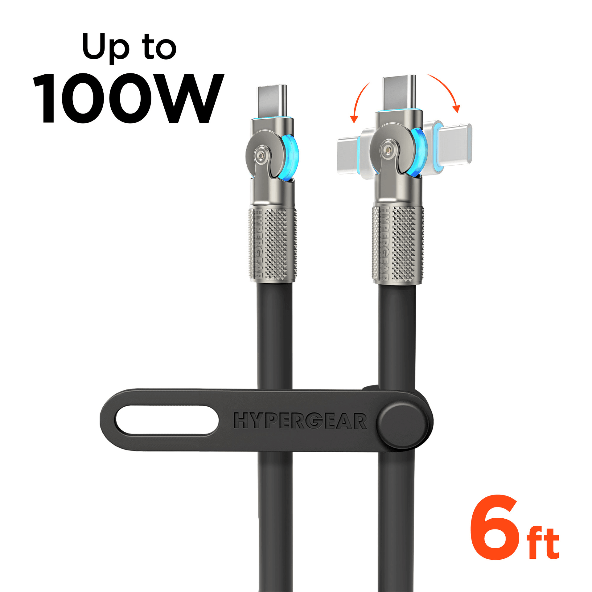 HyperGear Chunky180° 100W USB-C to USB-C Rugged Fast Charge Cable 6ft