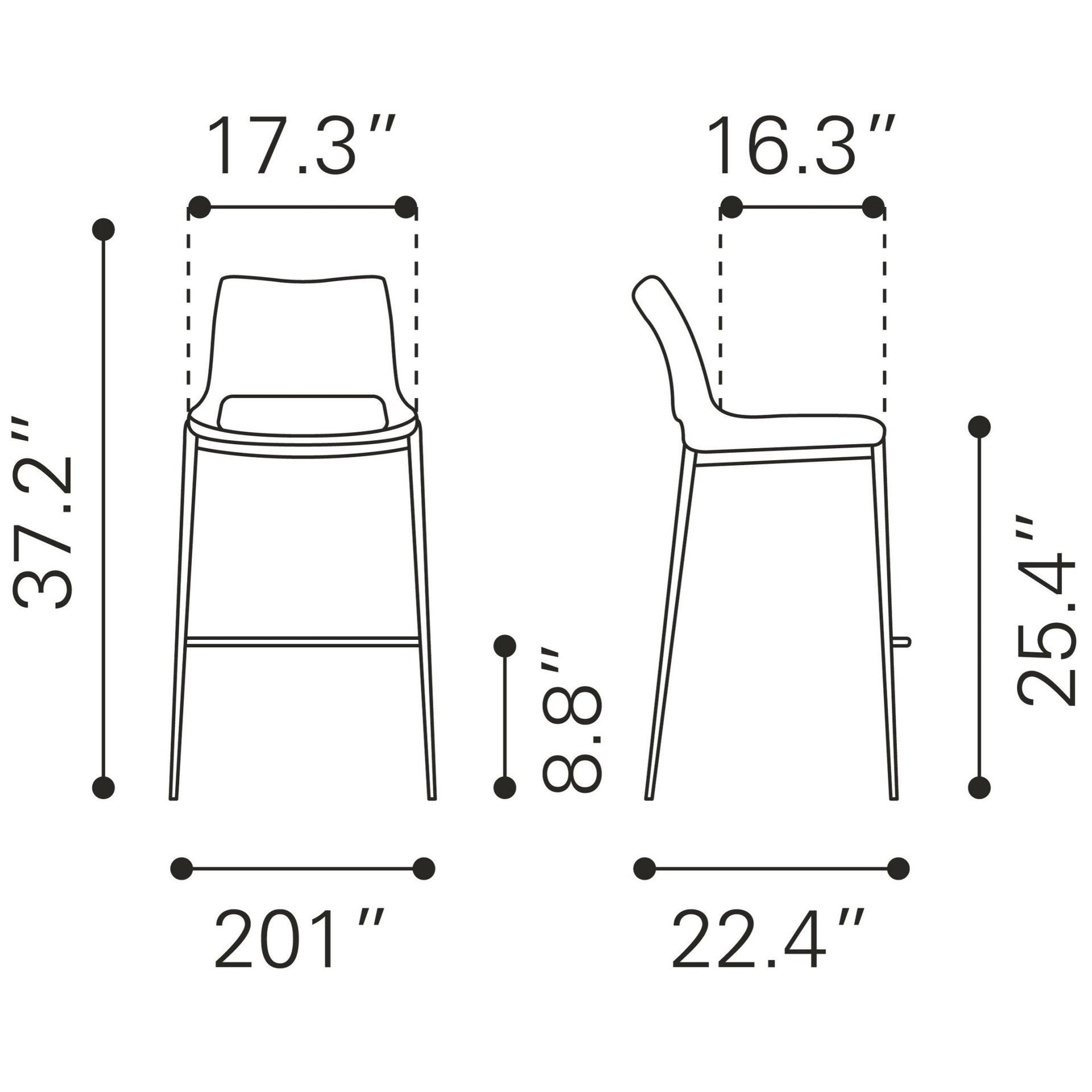 Ace Counter Stool (Set of 2) Brown & Walnut