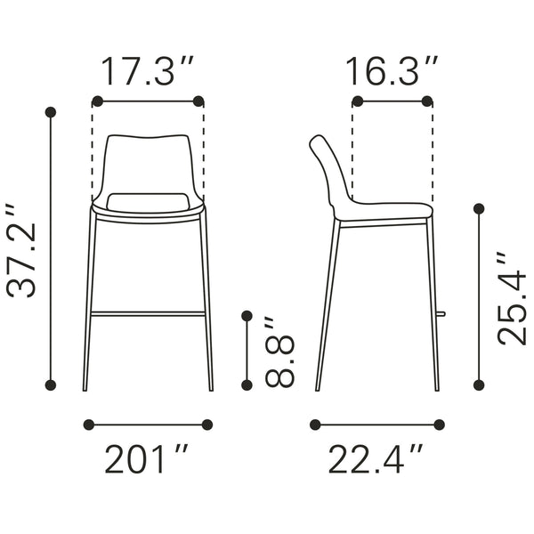 Ace Counter Stool (Set of 2) Brown & Walnut