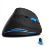 ZELOTES F-35A Vertical Mouse Grip Ergonomic Laptop Desktop Wireless Mouse - Black