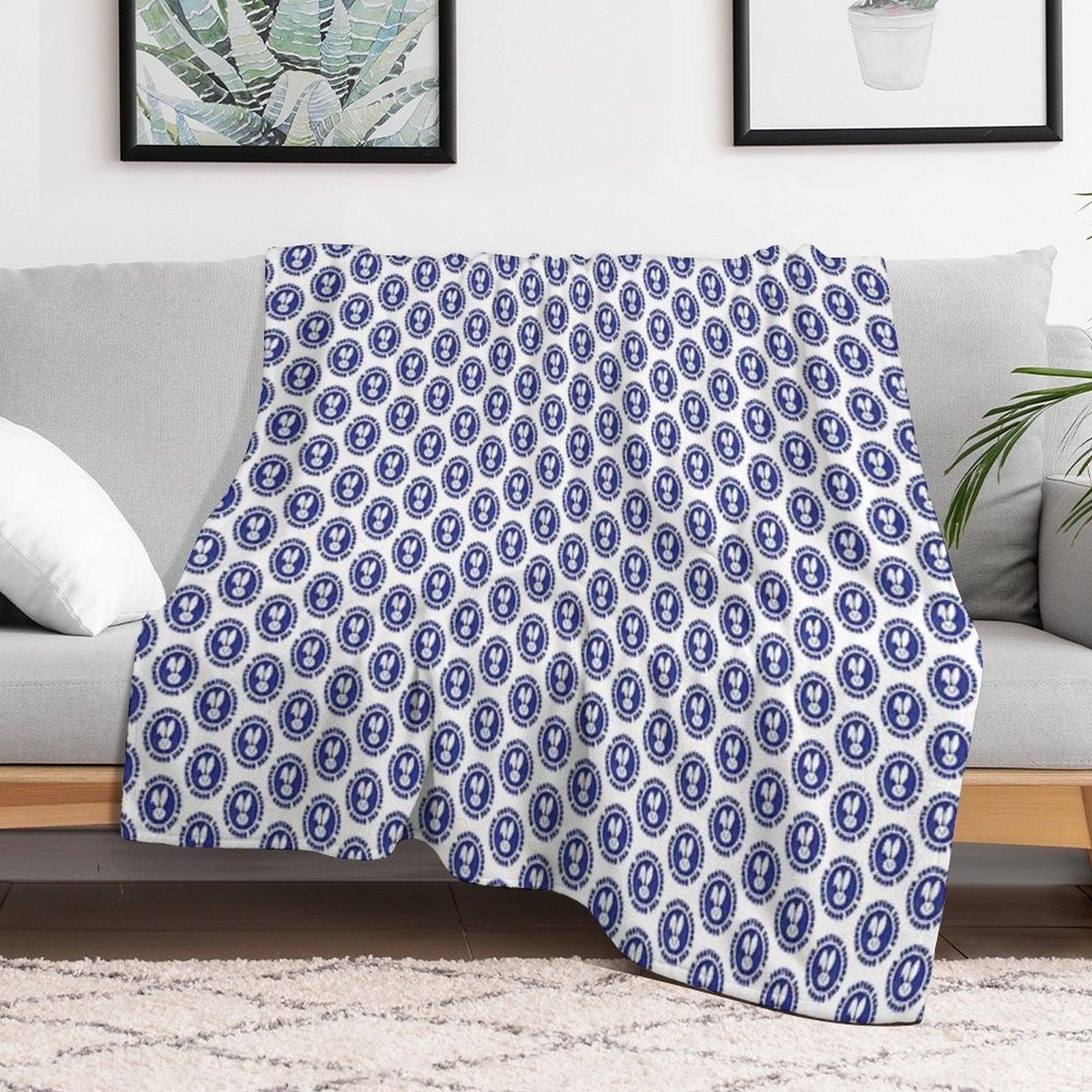 Fortune Favors The Bunny Hunter Throw Blanket