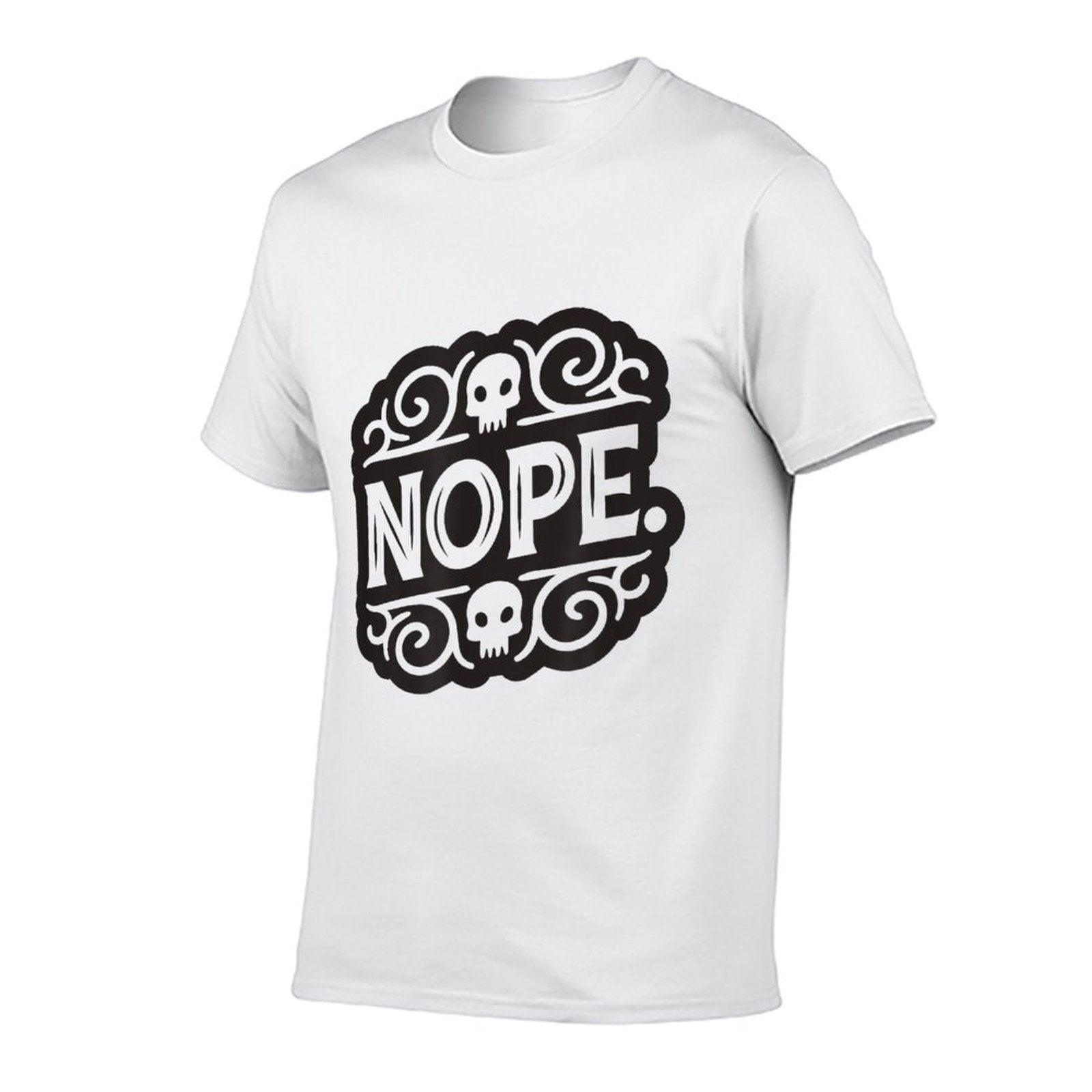 Nope  Ribbed Collar T-Shirt