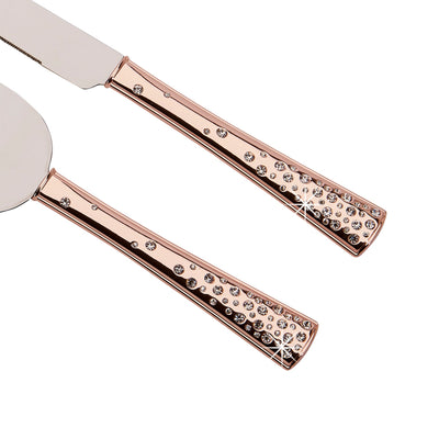 Galaxy Rose Gold Cake Knife & Server Set