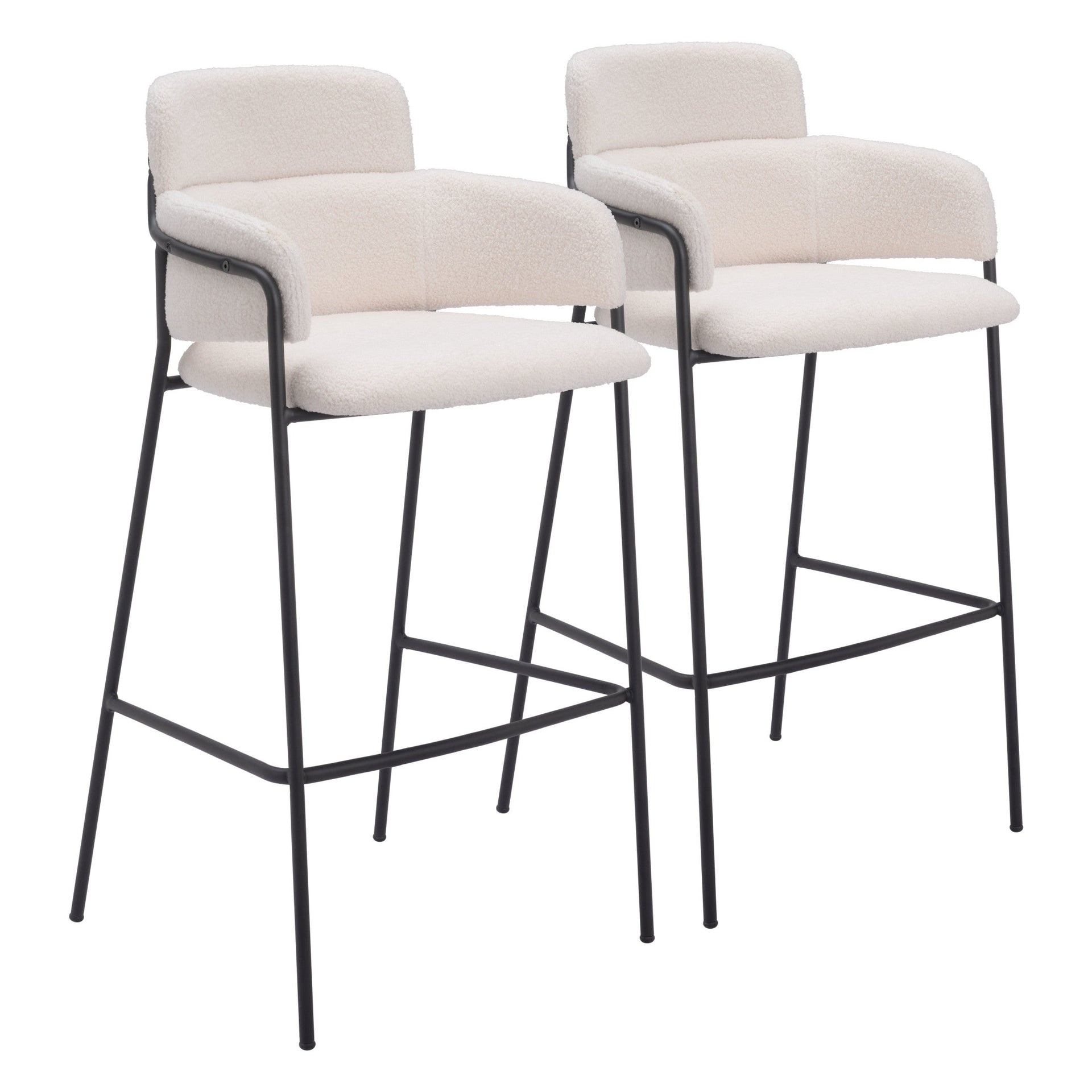 Marcel Barstool (Set of 2) Cream