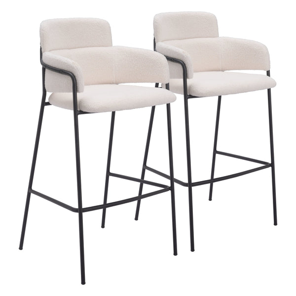 Marcel Barstool (Set of 2) Cream