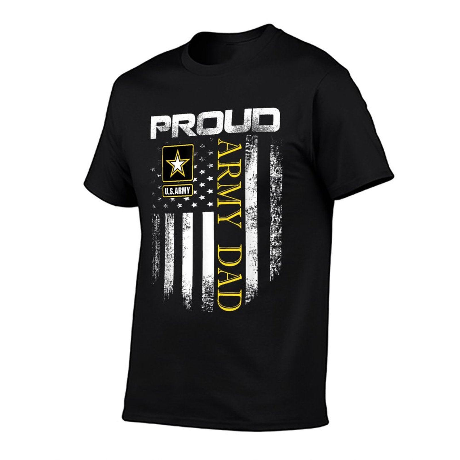 Vintage Proud Army Dad With American Flag Gift T-Shirt