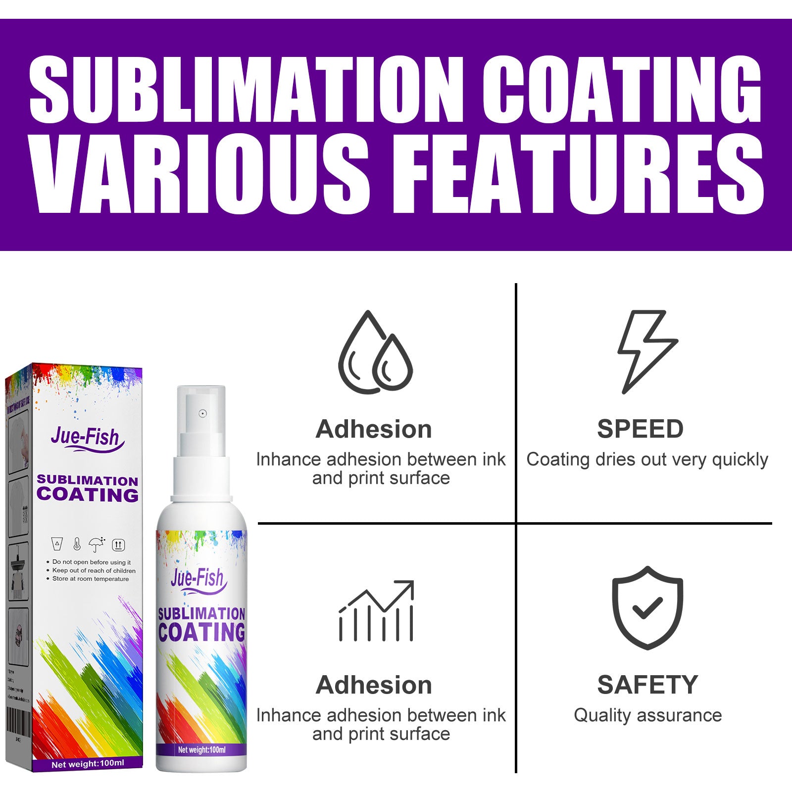 Sublimation Coating Spray Clothing Hot Drawing Heat Transfer Printing Wear-Resistant Stain Resistant Multi-Purpose Adhesion