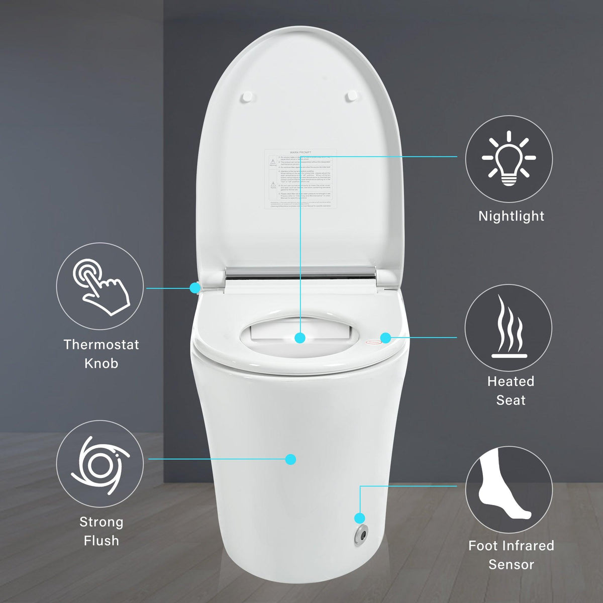 Smart Toilet with Built-in Heated Seat