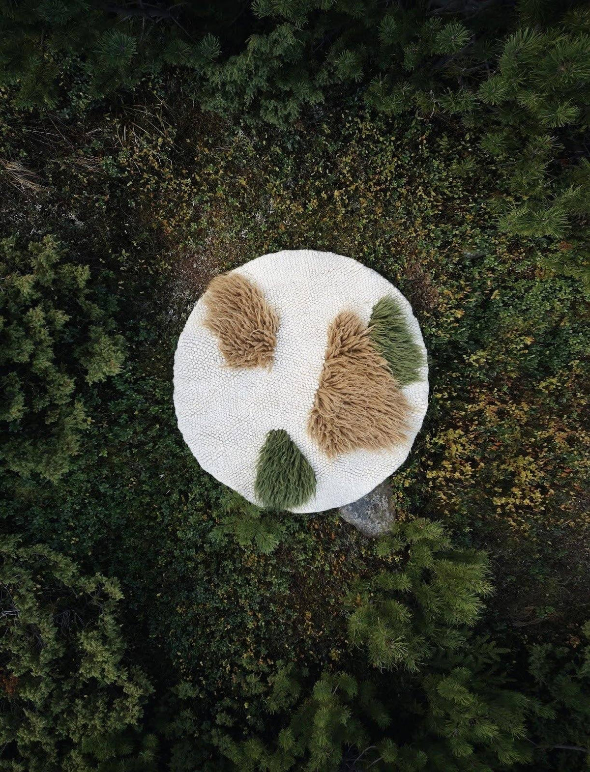 Handwoven Wool Area Round Rug 
