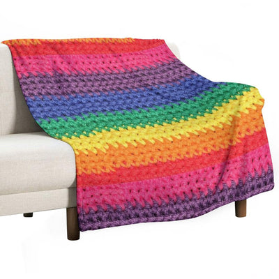 Crochet Rainbow Wrinkle-free Throw Blanket