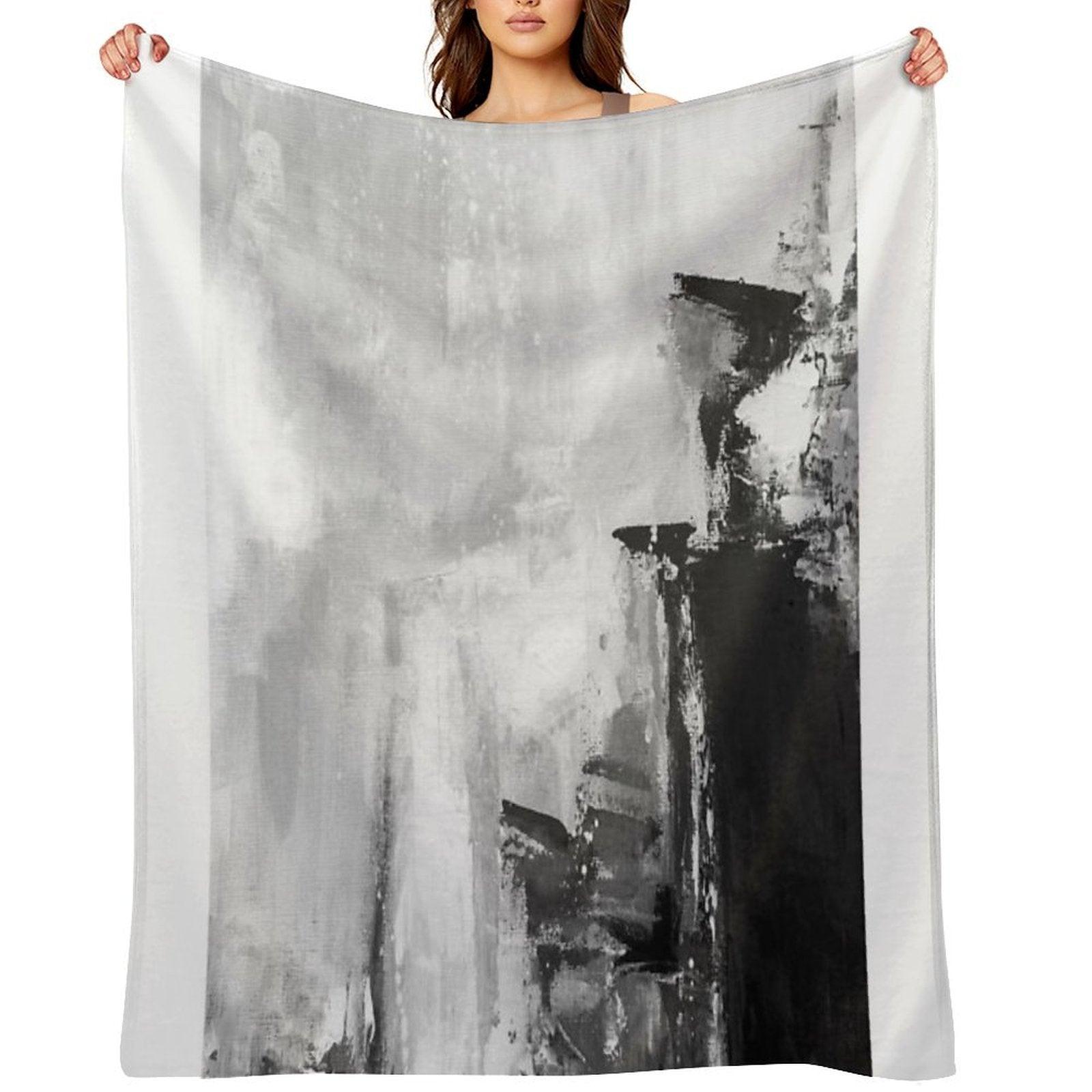 Gray Abstract Throw Blanket