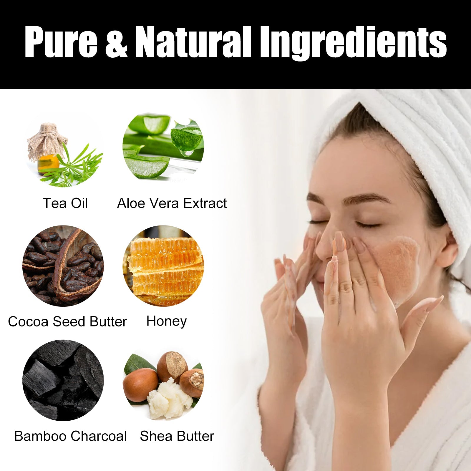 Shea Butter Black Soap, Repair Acne Pimple Acne Clear Pores Moisturize Smooth Skin Soap