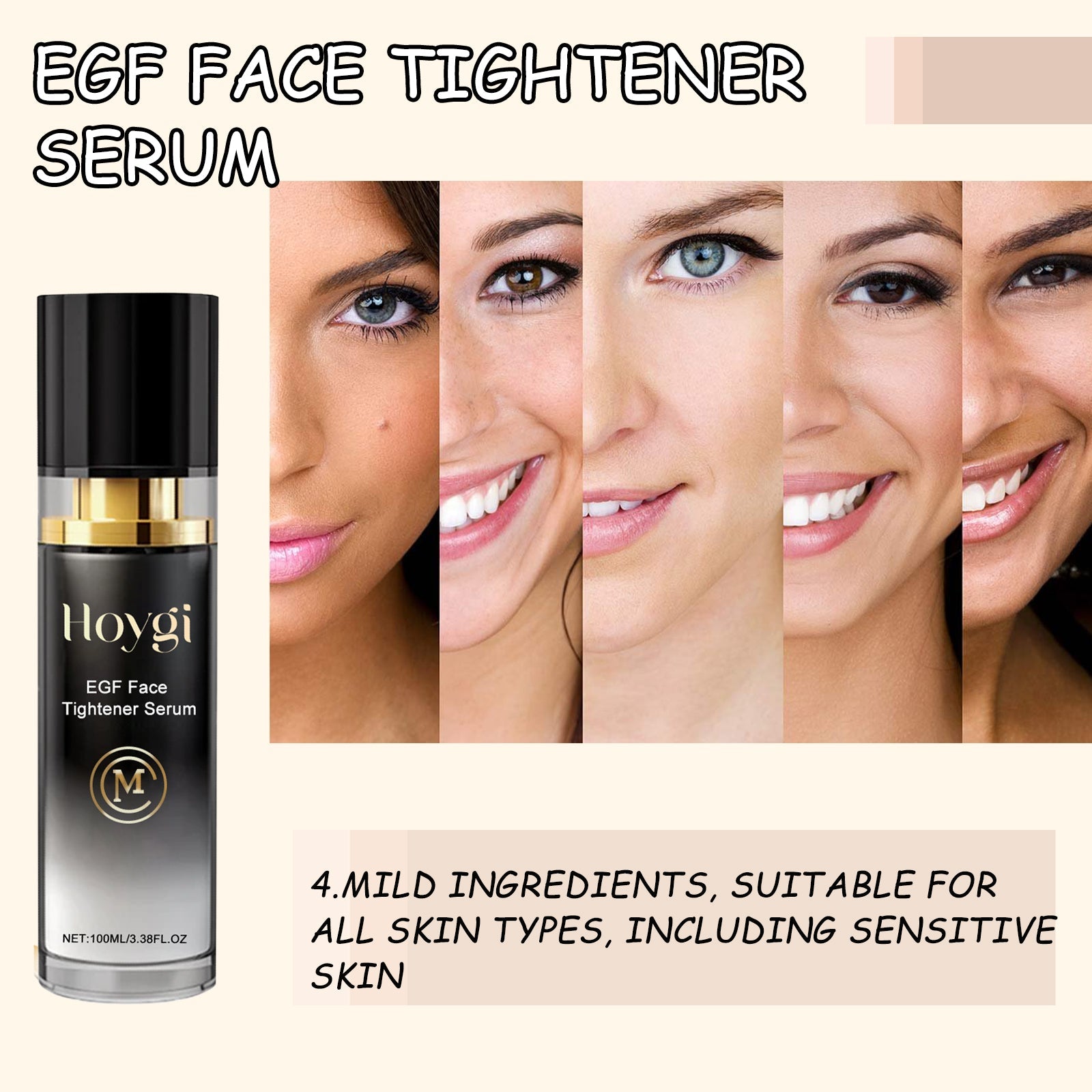 Egf Face Tightener Serum, Fade Tender Skin Moisturizing Facial Spots Wrinkle Firming Moisturizing Essence