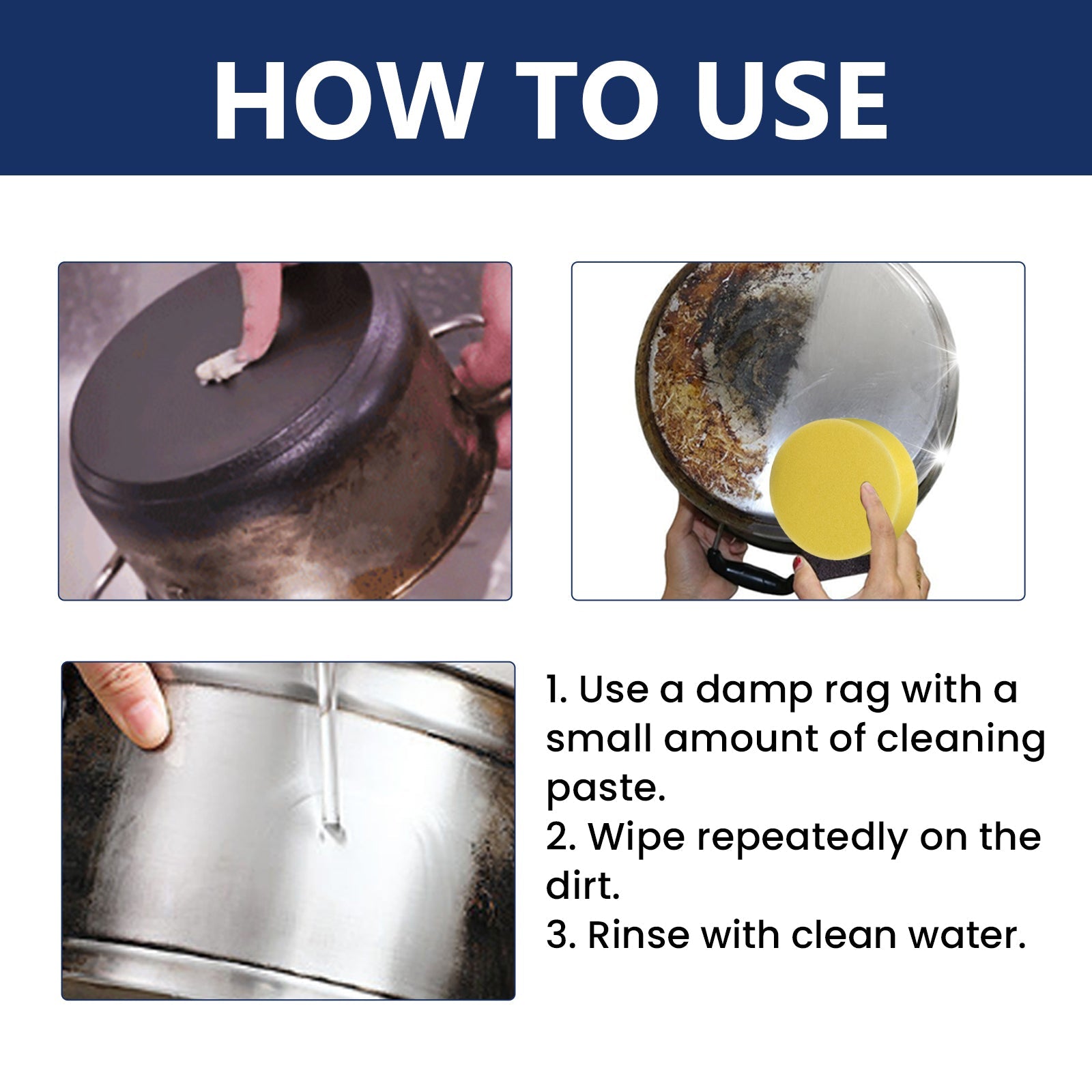 Stainless Steel Cleaning Cream, Kitchen Utensils, Pots And Pans, Cooktops, Heavy Oil, Rust Removal, Cleaning And Descaling Paste