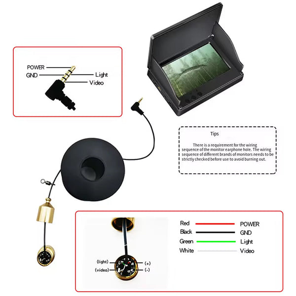 1pc 12 - 28V Underwater Fishing Camera with Infrared, Waterproof Fish Finder Accessories