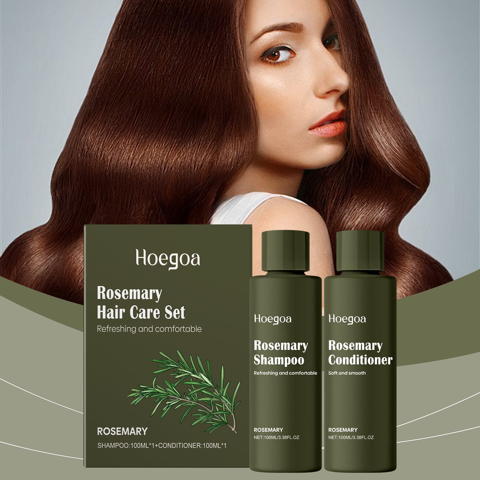 Rosemary Shampoo Set Anti-Dandruff Oil Control Shampoo Retain Fragrance Moisturizing Conditioner Refreshing Hair
