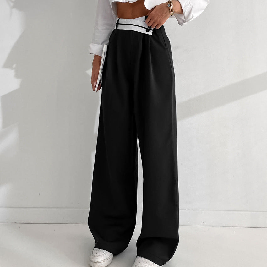Niche Design Pants Casual Pants Autumn/Winter Versatile Wide Leg Pants Western Pants