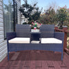 Wicker Patio Conversation Furniture Set Outdoor Furniture Set with Removable Cushions & Table - W213P176921