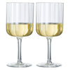 Flower Stemmed Wine Glassware, Clear, Set of 2