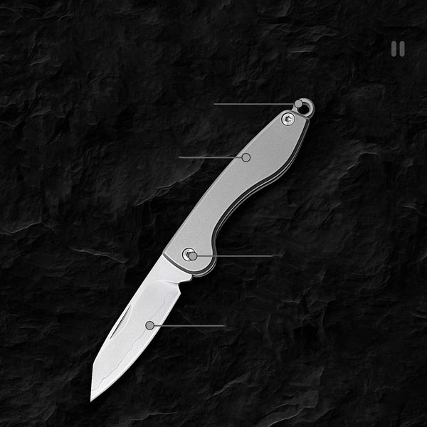 Mini Folding Titanium Utility Knife Portable Pocket Knife Camping Food Processing Food Construction Repair Outdoor Equipment Keychain Mouth Wautton Outdoor Gear