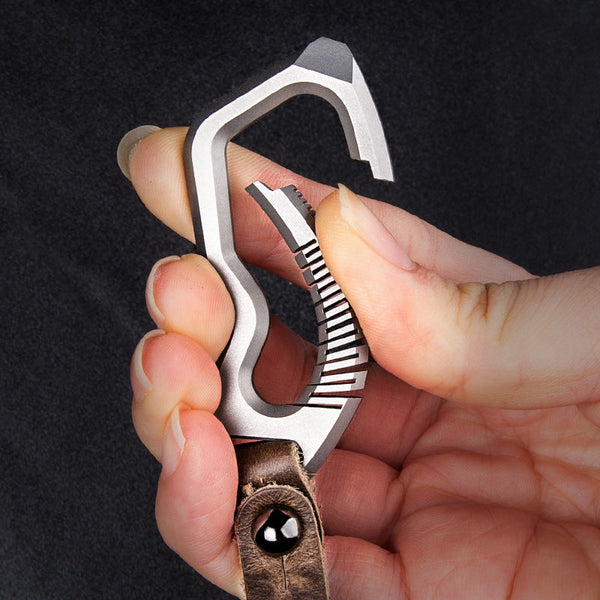Titanium Alloy Keychain Rings Buckle for Hanging Ornament Wautton Outdoor Gear