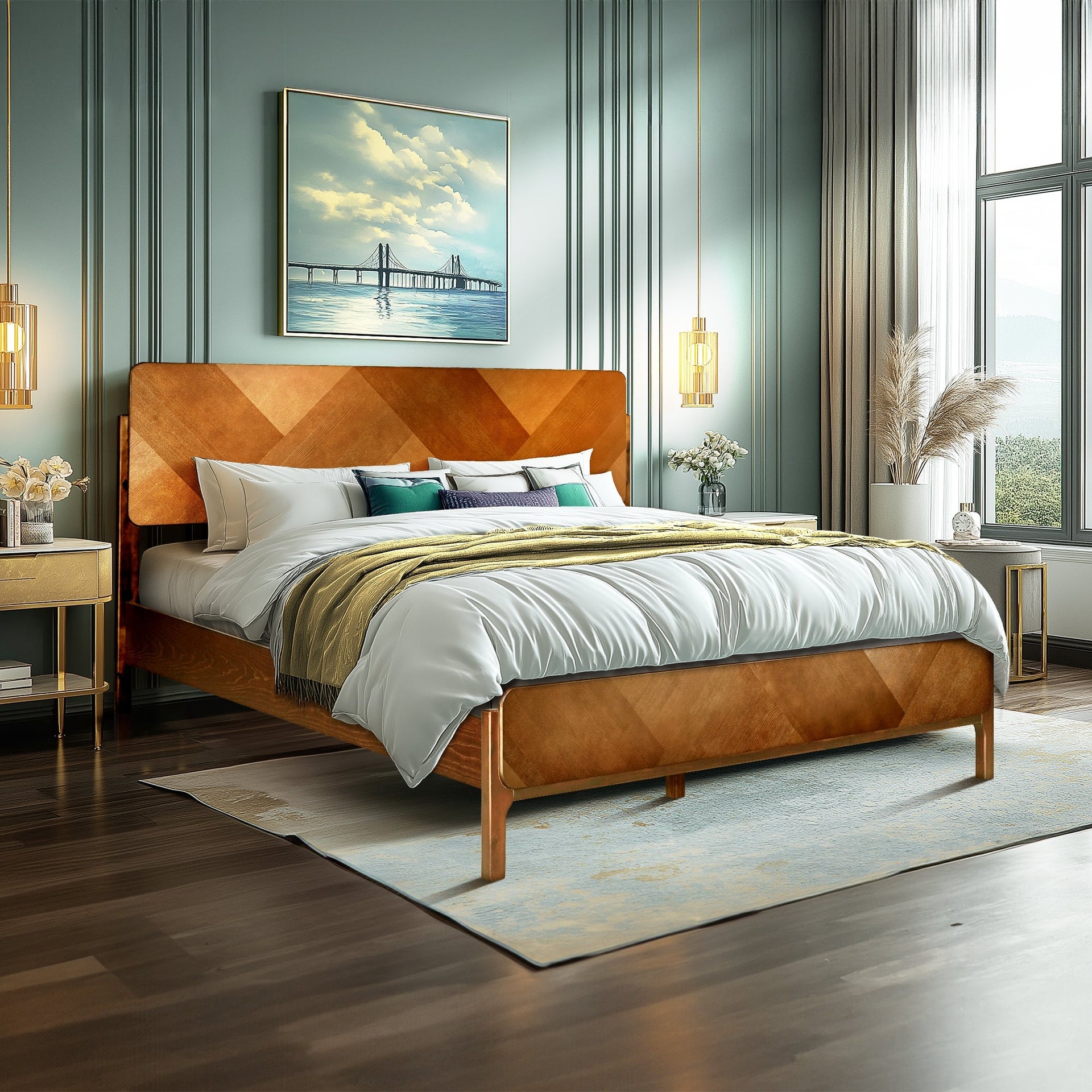 Rorns Bifrost Platform Bed Frame With Headboard