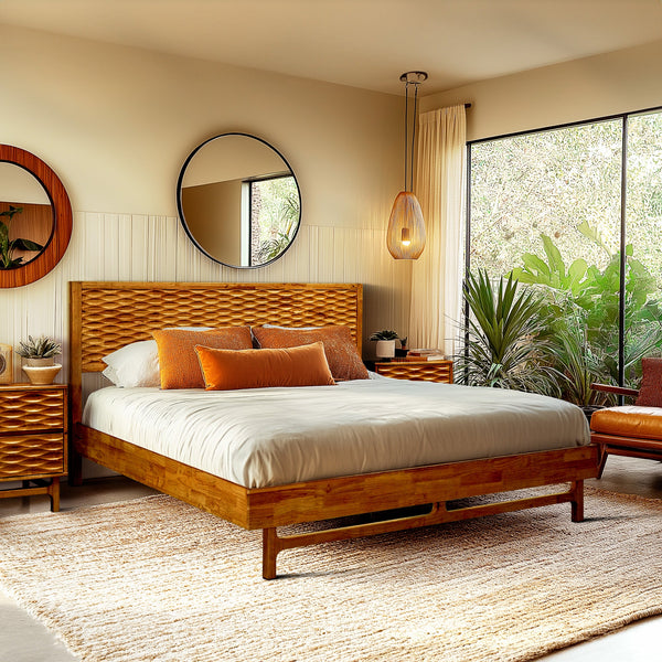Acacia Elara Platform Bed Frame with Headboard