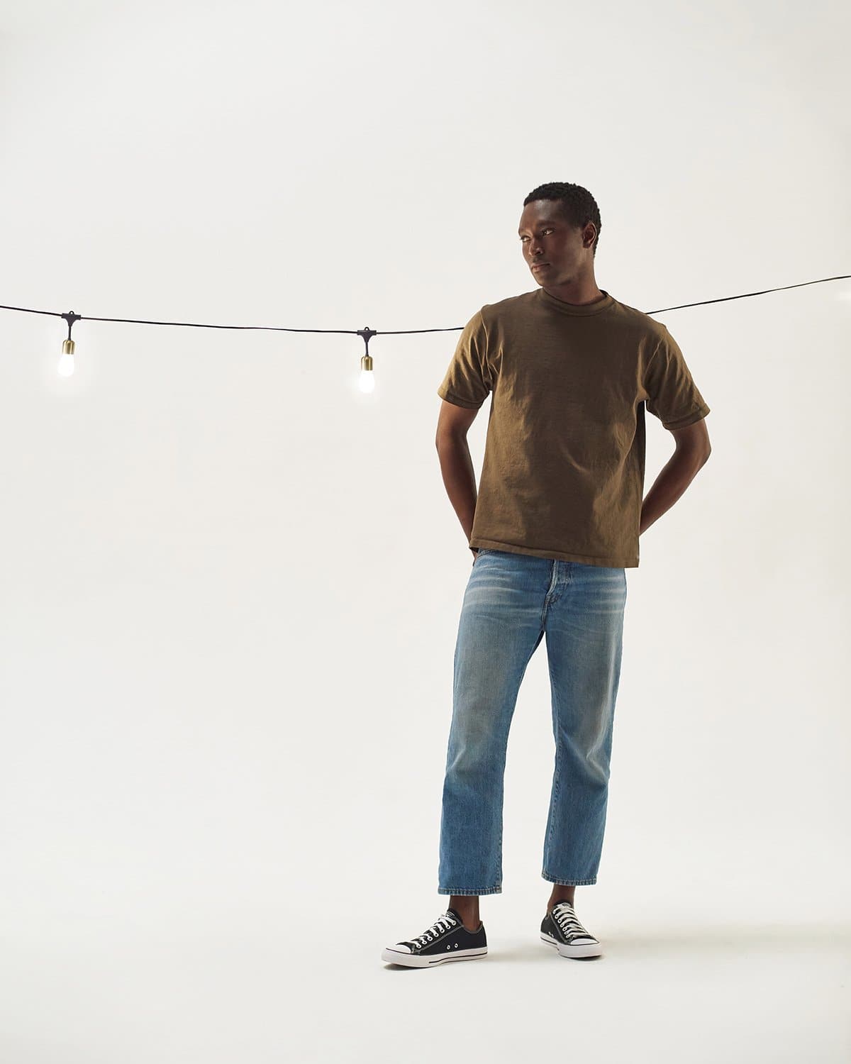 Solar LED Hanging String Lights with Brass Sockets
