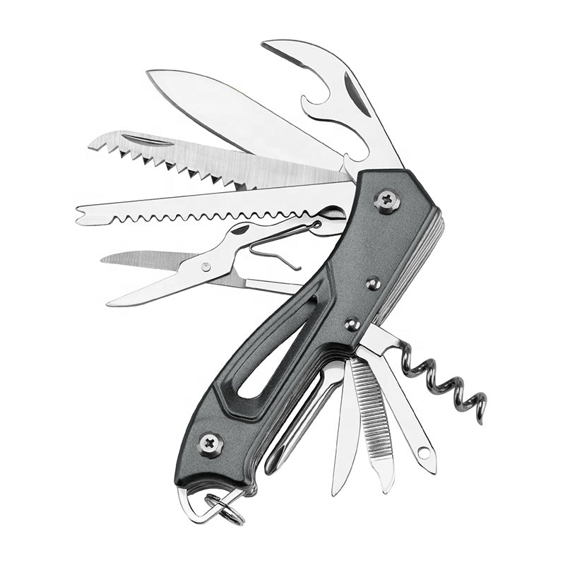 440 Stainless Steel Pocket Multi Functionioal with Folding Knife With Saw Scissors Screw Opener Wautton Outdoor Gear