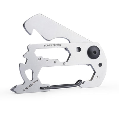 10in1 Stainless Steel EDC Card Multitool for Survival Camping & Climbing