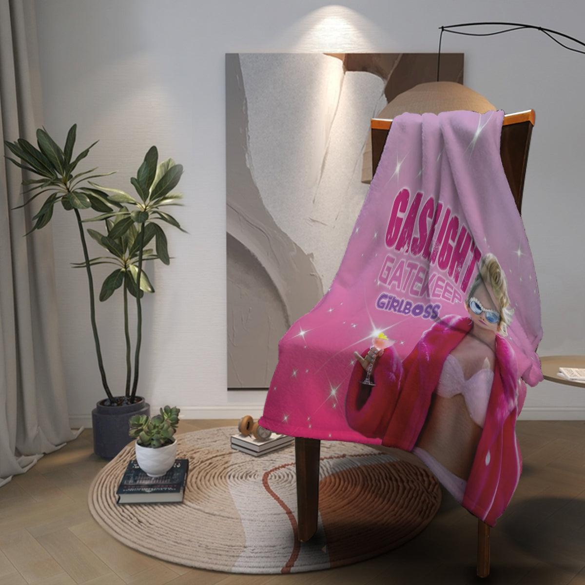 Taylor Swift Gaslight Gatekeep Girlboss Throw Blanket BionZax