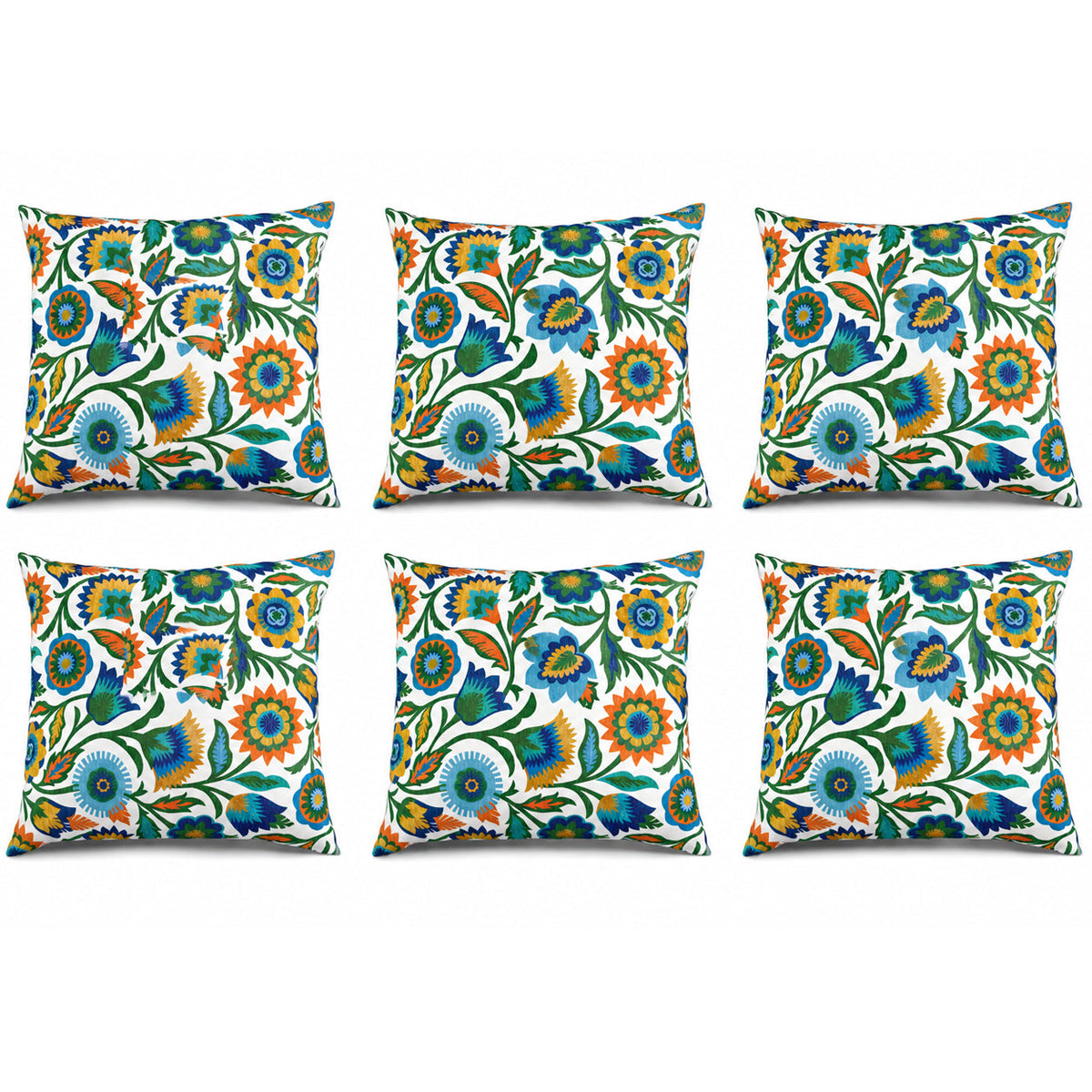 6 Pack Outdoor Pillow Covers - 18x18 Inch Water-Repellent Decorative Covers