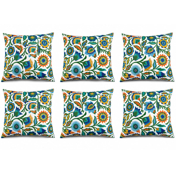 6 Pack Outdoor Pillow Covers - 18x18 Inch Water-Repellent Decorative Covers