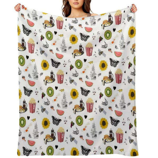 Harry Styles Song Illustration Collage Compact Throw Blanket