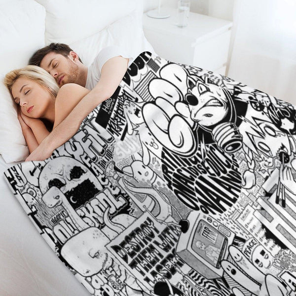 DzyMess No.9 Death & Taxes Throw Blanket