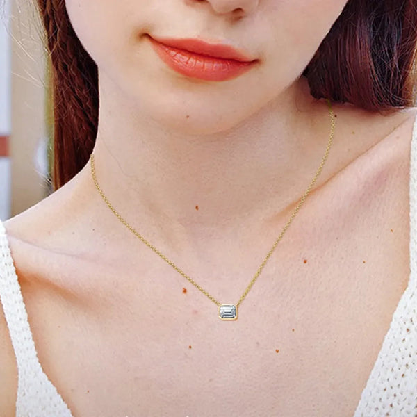 1 Carat Moissanite 925 Sterling Silver Pendant Necklace - Gifts for You 'n Me