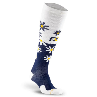 Navy Blue Daisies Compression Sock