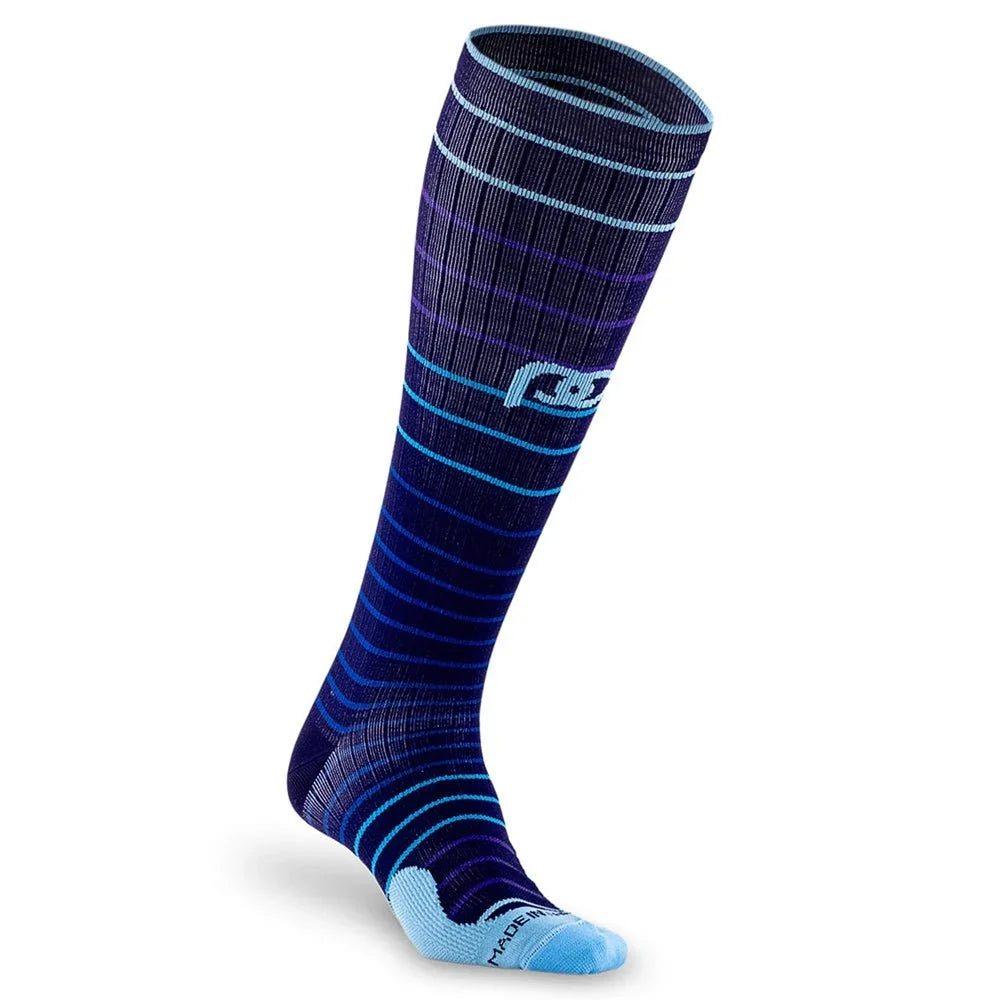 Navy Blue Lines Compression Sock