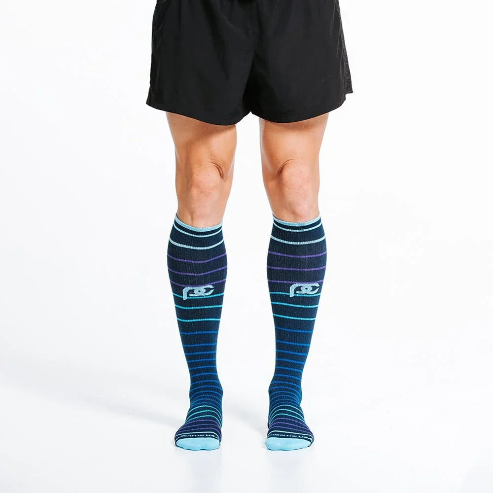 Navy Blue Lines Compression Sock