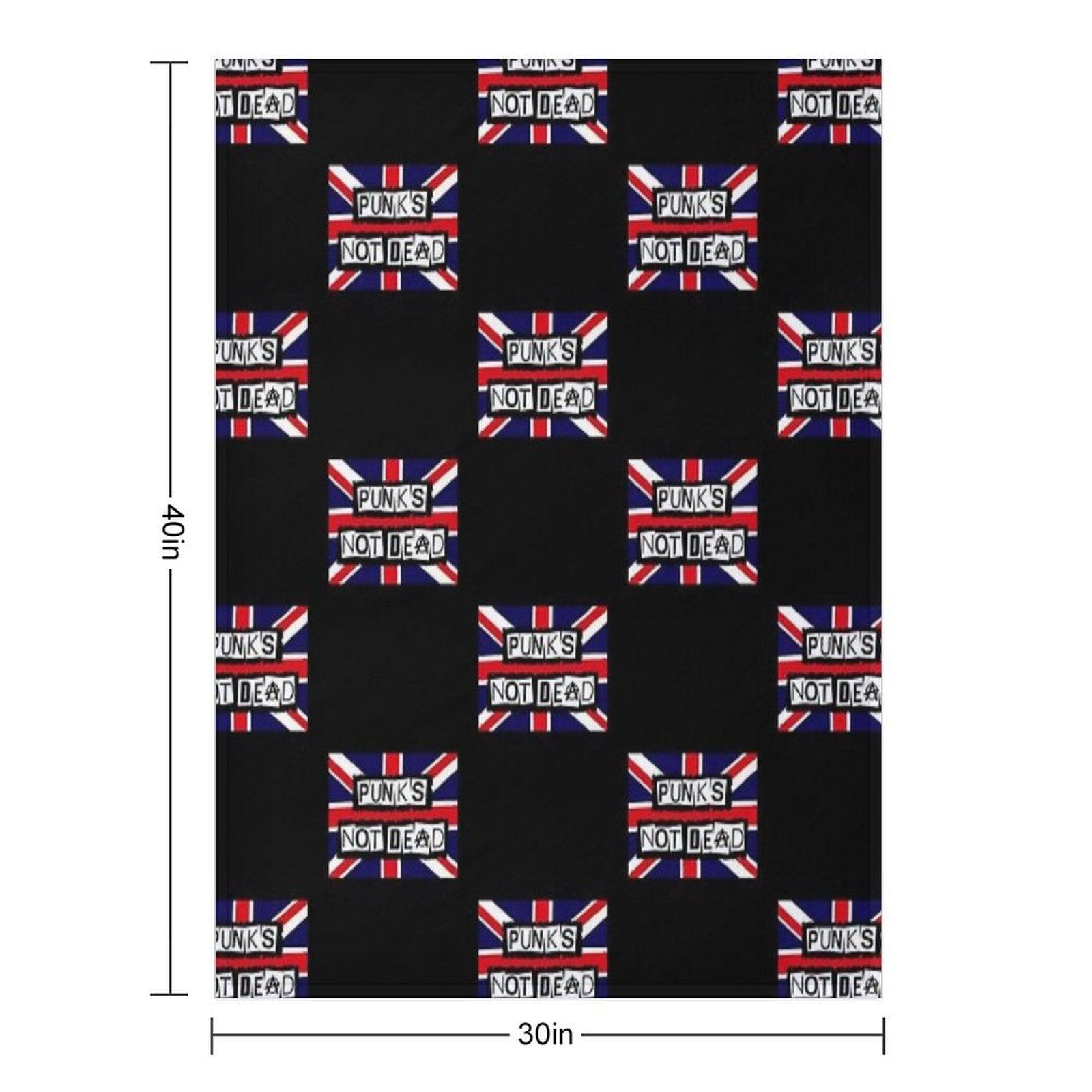 Union Jack. Punks Not Dead Throw Blanket