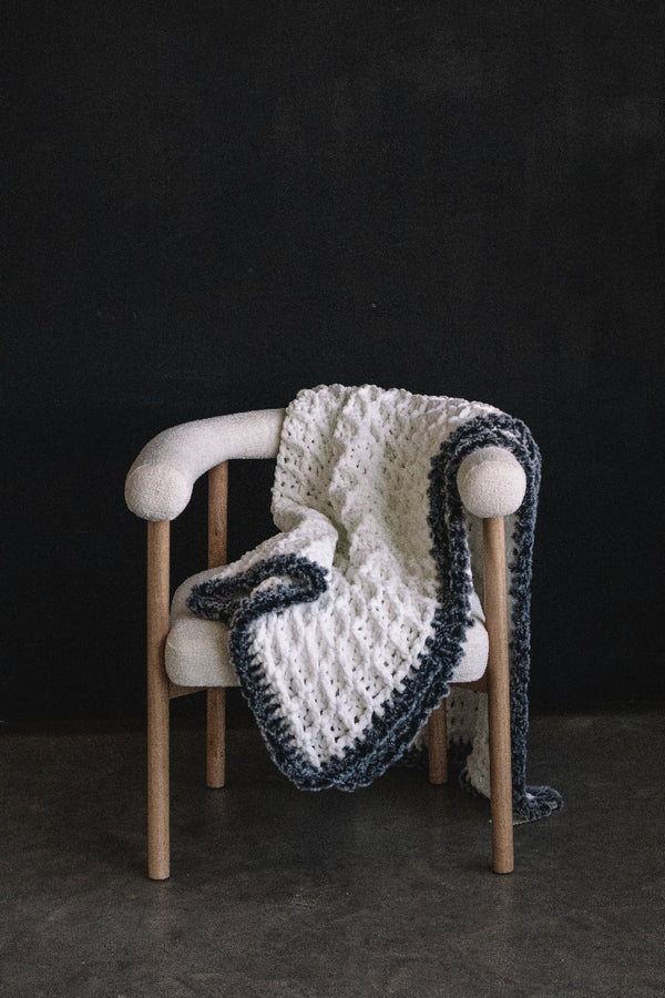 The Waffle Blanket Faux Fur Trim Luxe Tiny Fire