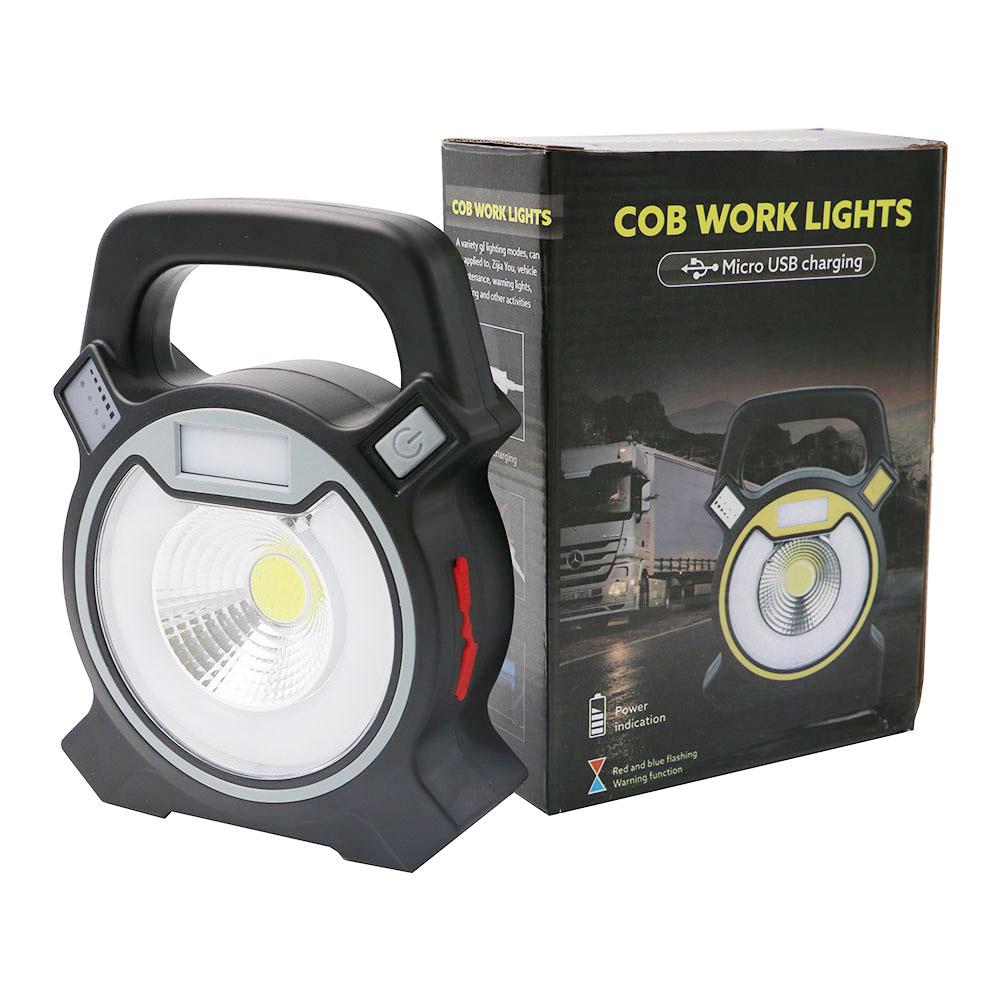 30W COB LED Portable Spotlight Searchlight USB Rechargeable Handheld Work By 18650 Portable Lantern