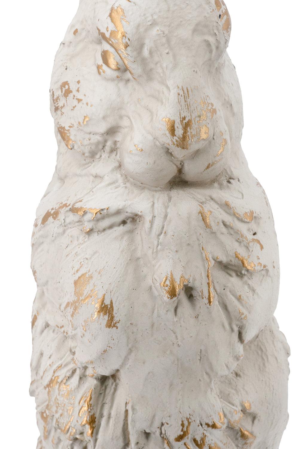 Large Magnesium Sitting Rabbit Figurine with Antique Finish