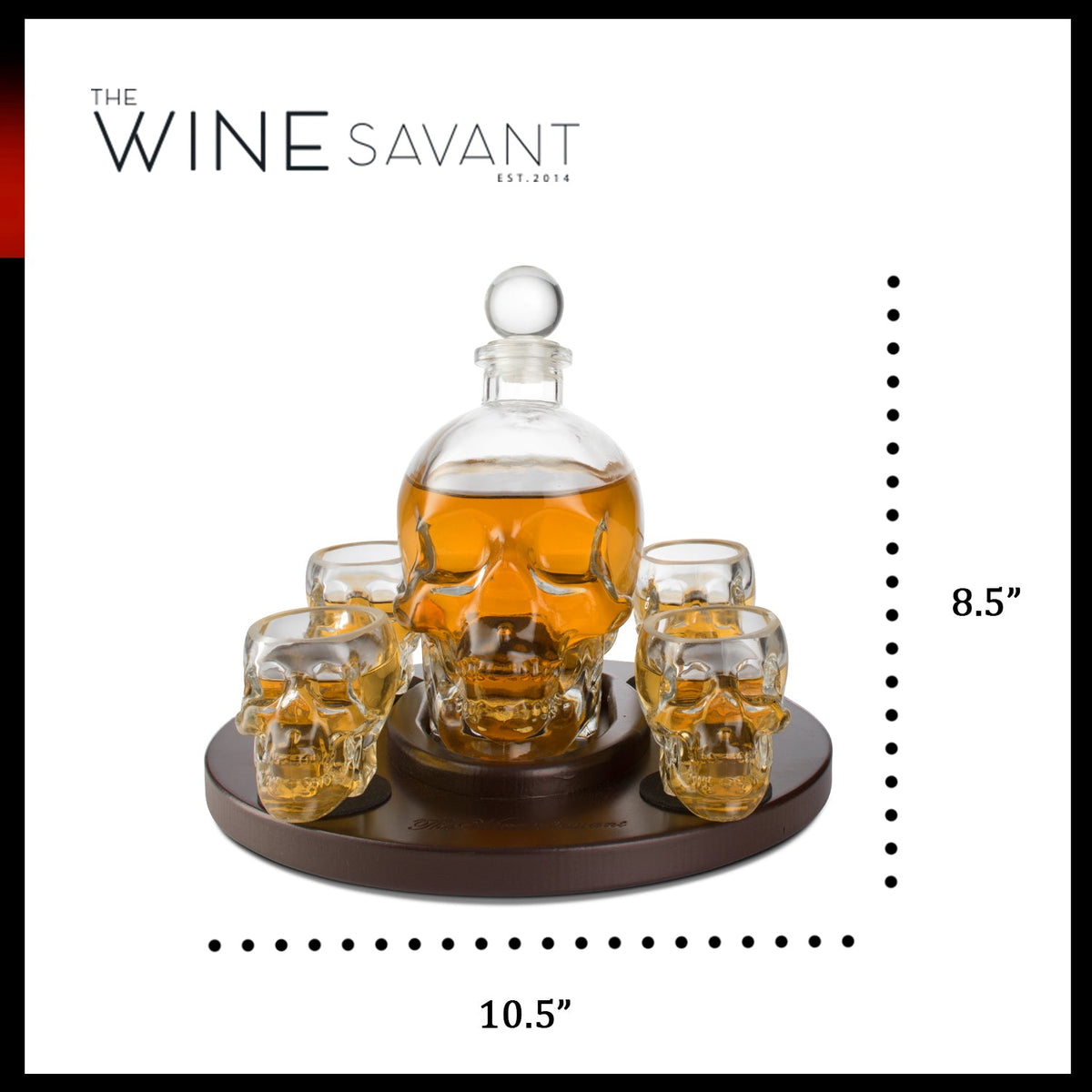 Skull Decanter Large Set Premium Barware Gift Elegant Drinkware Collection