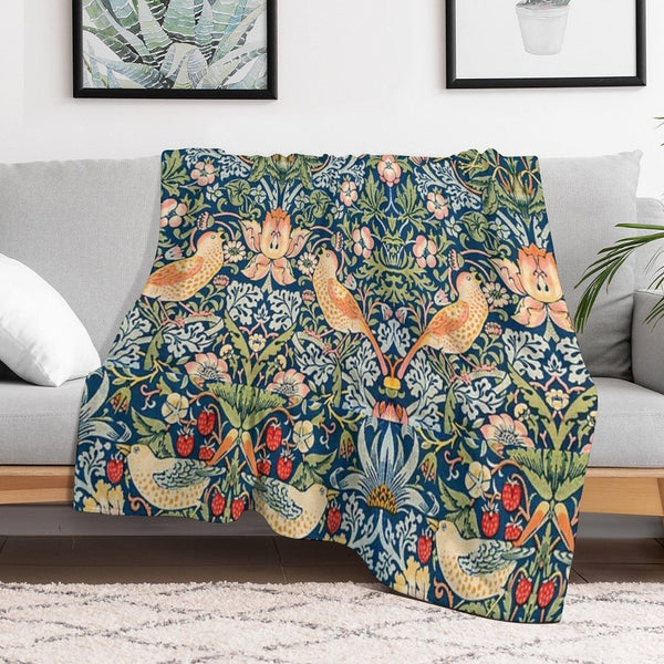 The Strawberry Thieves Pattern Wrinkle-free Throw Blanket