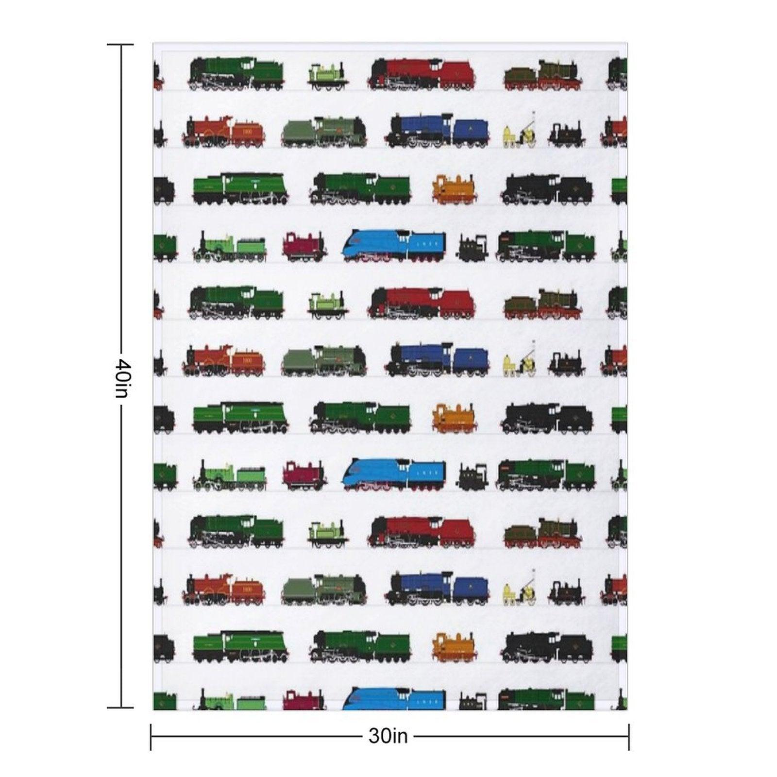 Iconic British Steam Trains Throw Blanket